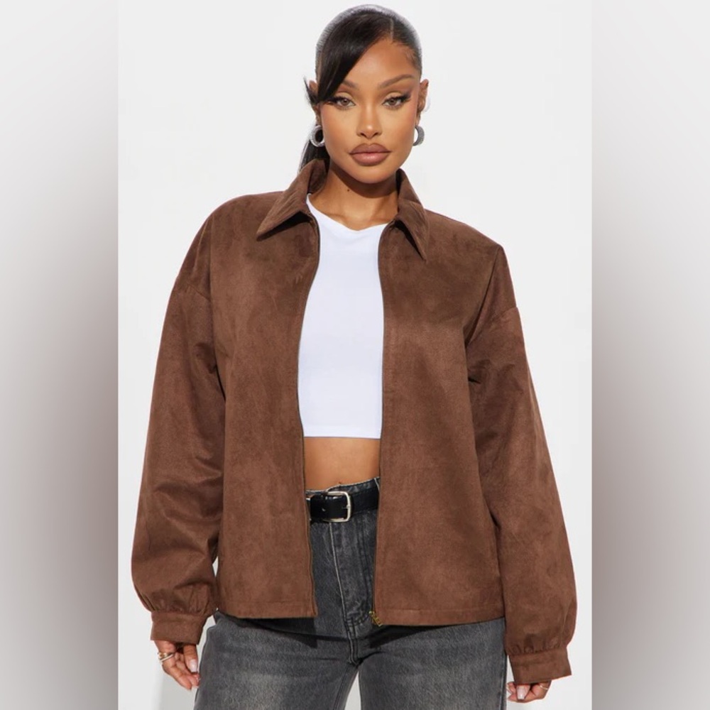 🧣Briggs New York Teddy Jacket Brown Relaxed Fit